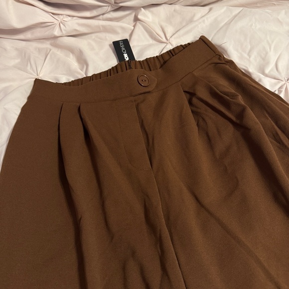 Fashion Nova Wide Leg Brown Trousers - Picture 4 of 6
